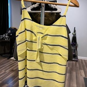 CAbi yellow and blue striped tank
